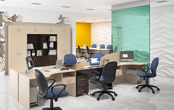 Комплект офисной мебели SIMPLE с эргономичными столами и тумбами в Смоленске - предосмотр 5